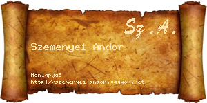 Szemenyei Andor névjegykártya
